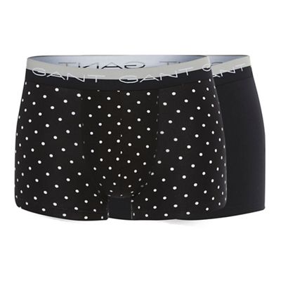 Gant Two pack of black dotted print trunks